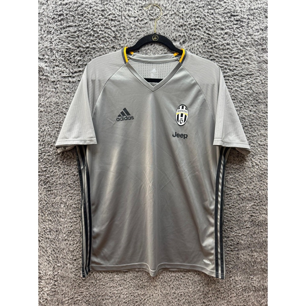 Adidas 2016-2017 Juventus FC Soccer Training Jersey Shirt Grey Mens Size XL